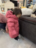 保姆鹅  【风墙】儿童羽绒服宝宝中长款护脸加厚外套保暖童装[NG2664] 海军蓝 120 实拍图