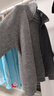 针织衫毛衣女翻领秋冬双拉链感加厚针织开衫外套女士纯色上衣 灰色 2XL 实拍图