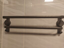 四季沐歌（MICOE）毛巾架 免打孔浴巾架卫生间浴室厕所挂架太空铝毛巾双杆置物架 实拍图