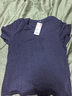 优衣库女装竹节纱V领T恤/短袖棉白T上衣打底内搭春夏新款483576 69 藏青色 L /160/88A 实拍图