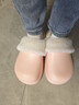 朴西冬季防水可拆卸棉拖鞋女士保暖室内厚底防滑可外穿 浅粉 36-37 实拍图