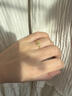 中国黄金（CHINA GOLD）小方糖黄金戒指女可调节足金指环金手饰结婚新年节礼物送老婆女友 小方糖戒指【白】约1.4g 实拍图