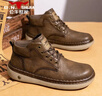公牛世家马丁靴男秋冬新款时尚复古男士工装鞋百搭中帮系带休闲皮鞋男 实拍图