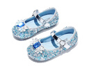 斯纳菲女童皮鞋春秋爱莎公主鞋儿童水晶鞋中大童演出鞋软底鞋冰雪蓝29 实拍图