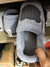 京东京造家居包脚棉拖鞋 轻简毛绒保暖包跟棉拖鞋男款 灰色42-43  JZ-3222 实拍图
