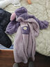 果壳（Gukoo）睡衣女冬季迪士尼联名珊瑚绒柔软加厚连帽睡袍可外穿情侣睡衣D 紫色黛西睡袍 S 实拍图