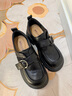 百丽（Belle）张凌赫推荐黑巧乐福鞋女商场款牛皮厚底jk鞋E1Z1DCM5 黑色 38 (240mm) 实拍图