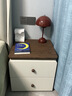 立太全实木床头柜卧室小型床头置物架沙发边柜子现代简约收纳柜置物柜 【E0级高强度环保板材】胡桃顶+奶白色 50x40x46cm 实拍图