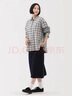 MUJI女式 法兰绒 衬衫式夹克女外套外衣 25年冬季女装 上衣 BC2POA5A 灰色格纹 S （155/80A） 实拍图