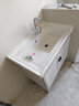 溪涧亭新款太空铝落地柜卫生间洗手盆洗脸盆柜组合陶瓷洗漱台阳台一体盆 皓月白(洗衣盆)落地柜80CM 包含五金(不含镜子) 实拍图