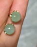 淡绿色小巧耳钉女式复古法式感气质冷淡风耳环简约百搭耳饰品 绿珠子耳钉 实拍图