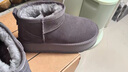 ZHR则则雪地靴女反绒牛皮保暖女靴明星达人爱穿缝制百搭短靴耐穿加绒棉鞋 咖啡色（P53-经典款） 40 实拍图