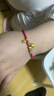 奢赞999足金马上有钱黄金手链女生肖小马金珠金牌红绳手绳马年本命年 金重约1.25-1.35g 实拍图