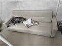 网红猫抓皮可折叠沙发床小户型多功能双人午休懒人小沙发出租屋 浅灰色猫爪皮款 170cm 含扶手 两抱枕4个沙发脚 实拍图