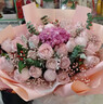冉子花坊母亲节鲜花速递粉玫瑰百合向日葵混搭花束生日礼物同城配送 韩式粉玫瑰绣球花束 实拍图