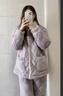 猫人【法兰绒三层夹棉】女士睡衣女冬加厚中老年保暖家居服可外穿 实拍图