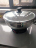 惠当家（Hui Dang Jia）电热锅电炒锅电煮锅电蒸锅加厚无涂层电锅一体多功能锅电火锅大容量大功率家用炒菜不锈钢锅 【经典小开关】34CM单笼(标准不锈钢款) 实拍图