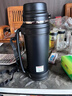 希乐大容量旅行壶304不锈钢家用热水壶车载真空户外暖水瓶黑色1.9L 实拍图