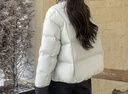 鸭鸭羽绒服女短款2025冬季新款时尚小个子圆领休闲百搭保暖鸭绒外套MN 浅绿色 M 160/84A 实拍图