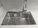 九牧（JOMOO）304不锈钢厨房大单槽水槽套餐厨房洗水洗菜盆单槽 【喷砂电解】680*450-含龙头 （SUS304不锈钢大单槽） 实拍图