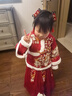 女童汉服连衣裙冬款拜年服中国风新款古装过年冬季儿童新年服唐装 2057酒红色套装 110 码身高95-108体重适合25-32斤 实拍图