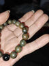 吉千年 阿根廷绿檀手串 复古绿檀木佛珠手串 绿檀手串檀木文玩 生日礼物 【黑曜石】沉水老绿檀12mm*17颗 实拍图