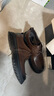 百丽情人节礼物通勤商务皮鞋男牛皮褶皱增高休闲鞋A1373AM4 棕色2  44 实拍图
