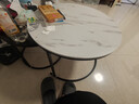 顺冠茶几客厅茶台仿岩板创意北欧茶桌现代小户型简约圆形小桌子极简型 【送货上门】黑架-70白纹+50黑纹 实拍图