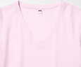 优衣库女装竹节纱V领T恤/短袖棉白T上衣打底内搭春夏新款483576 10 水粉色 M /160/84A 实拍图