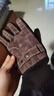 红蜻蜓真皮手套男冬天骑车摩托车加绒加厚触屏保暖防风防溅水猪皮棉手套 款式一 - 真皮加绒加厚 - 咖色 均码 防风触屏 实拍图