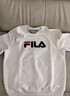 FILA FUSION斐乐潮牌情侣款男女套头卫衣春季宽松针织上衣加绒保暖 浮云灰花灰-MG 2XL 实拍图