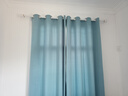 未来式窗帘定制定做2024新款加厚棉麻客厅卧室书房遮光隔音轻奢现代简约 静谧蓝 米 实拍图