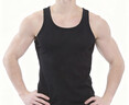 简束 背心男夏纯色棉质v领宽肩运动背心修身紧身打底汗衫男士无袖t恤 黑色 2XL （80kg左右） 实拍图