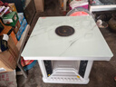 长虹（CHANGHONG） 电暖桌正方形烤火桌电炉电热取暖桌电烤桌客厅电暖炉烤火炉桌子一体取暖器家用冬季多功能电烤炉 石纹白80*80 【电陶炉+钢化玻璃+变频省电】 实拍图