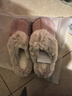 水星家纺棉拖鞋秋冬女男情侣冬季家居棉拖鞋室内保暖棉拖鞋 粉40-41码 实拍图