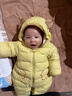 迷你巴拉【迷你小蛋仔】儿童连体羽绒服男女童宝宝冬日保暖萌趣外套新款 蜜糖黄 【白鸭绒-1000+清洁度】 73 CM -充绒量53.6g 实拍图