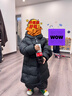 保姆鹅  【风墙】儿童羽绒服宝宝中长款护脸加厚外套保暖童装[NG2664] 炭黑 120 实拍图