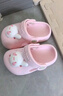 牧童儿童拖鞋夏男宝宝洞洞鞋软底女童卡通洗澡婴幼儿家居鞋萌兔粉150 实拍图