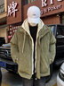 马克华菲外套男冬季加厚棉衣复古假两件袄子男士面包服羽绒棉服 军绿色 L 实拍图