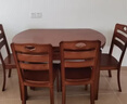 皇家故事   实木餐桌椅组合中式可伸缩餐桌桌子一桌六椅饭桌餐厅家具 胡桃色 1.38m 一桌六椅 实拍图