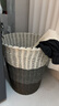 维简大容量可折叠仿藤脏衣篮 脏衣服收纳筐收纳篮 脏衣篮灰色特大号 实拍图