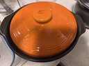 康舒（KANGSHU） 大容量砂锅炖锅家用耐高温陶土沙锅明火燃气陶土煲煮粥煲石锅 橙3.3L+1.1L(3-5人)破损补发 实拍图