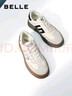 百丽（Belle）张凌赫同款复古板栗德训鞋女商场款红色增高厚底板鞋A4L1DAM6预售 【方枪枪/马君妍同款】米白 36 (230mm) 实拍图