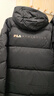 斐乐（FILA）女子长款羽绒服冬季90%鹅绒长袖保暖连帽运动过膝开衫外套上衣 深黑-BK L 实拍图