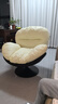 欧木希北欧风单人沙发椅旋转蛋壳椅子客厅家用懒人沙发看书轻奢休闲躺椅 高级黑拼白色（公仔棉） 实拍图