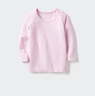 优衣库婴幼儿宝宝HEATTECH棉混纺圆领T恤/长袖保暖衣秋衣478444 10 水粉色 90 实拍图