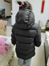 保姆鹅  【风墙】儿童羽绒服宝宝中长款护脸加厚外套保暖童装[NG2664] 炭黑 120 实拍图