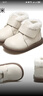 牧童宝宝靴子冬季加绒保暖皮靴洋气软底马丁靴小女孩短靴 象牙米29 实拍图
