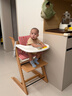 小主早安（BeBeMorning）成长椅儿童餐椅婴儿餐桌座椅宝宝家用高脚椅榉木吃饭学习-原木色 实拍图