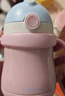 FGA富光儿童保温杯宝宝幼儿园吸管鸭嘴学饮杯316L不锈钢喝水壶杯子粉 实拍图